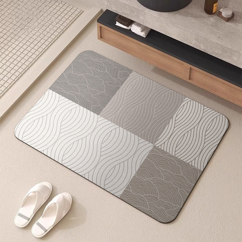 Wave-Patterned Absorbent Bath Mat — product view 1
