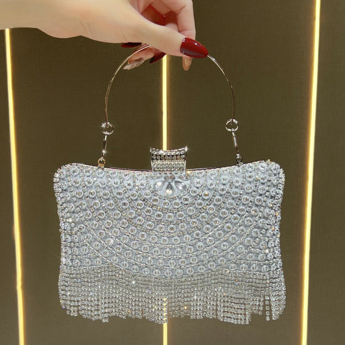 Rhinestone-Embellished Evening Clutch — product view 1