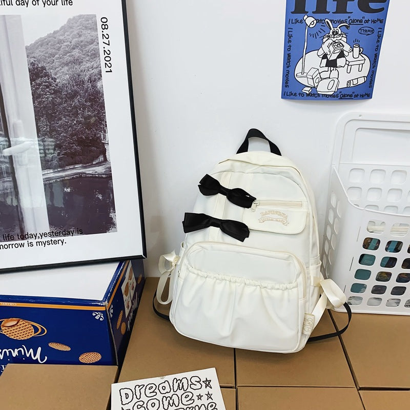 Charming Bow-Appliqué Casual Backpack LoungeYard — product view 6