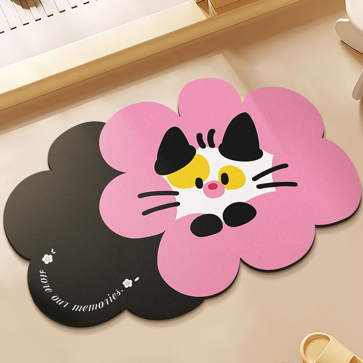 Charming Floral Themed Bath Mat — product view 2