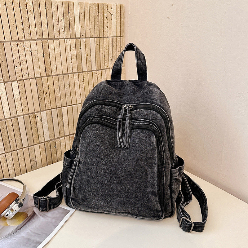 Durable Denim Backpack LoungeYard — product view 3