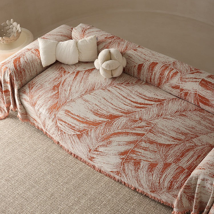Artistic Leaf Pattern Throw Blanket — product view 4