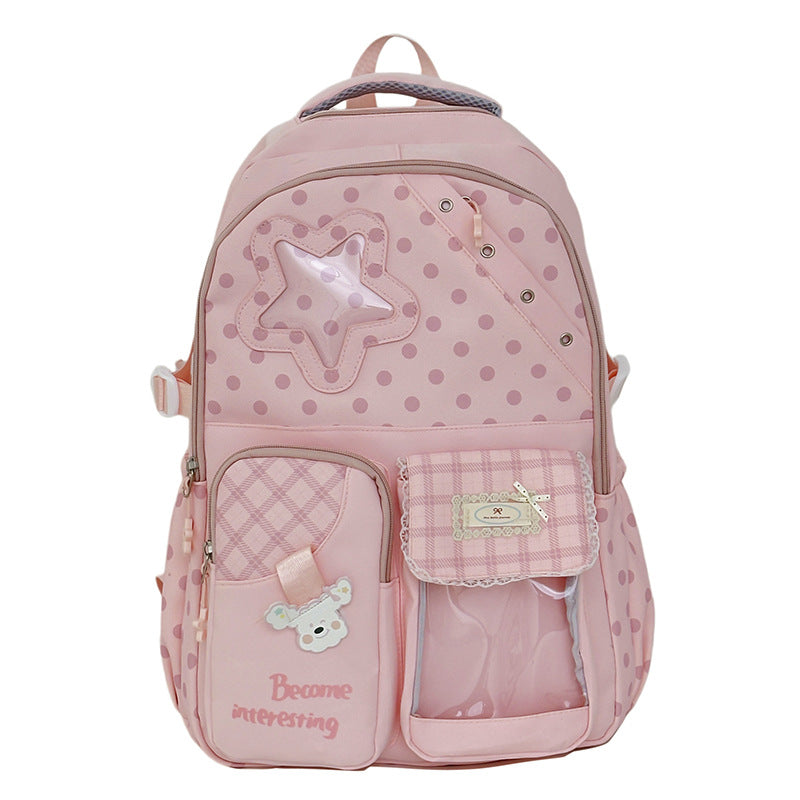 Cute Polka Dot Character Backpack LoungeYard — product view 5