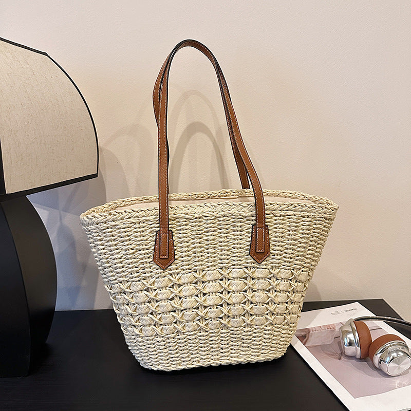 Woven Straw Tote — product view 1