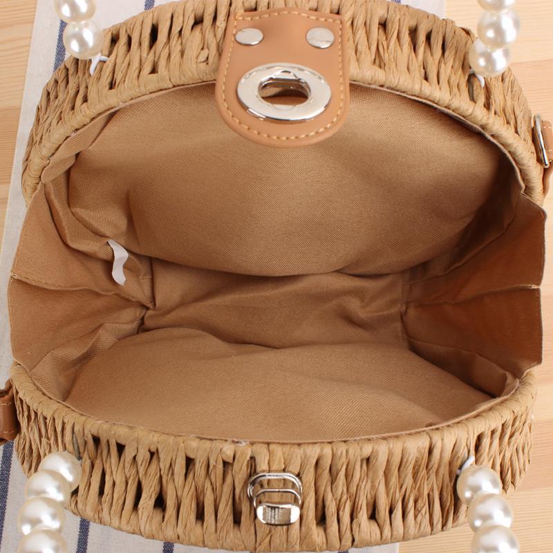 Round base bag with pearl decoration LoungeYard — product view 4