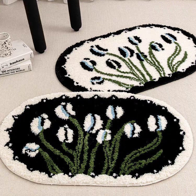 Floral Patterned Bath Mat Bowlift — product view 1