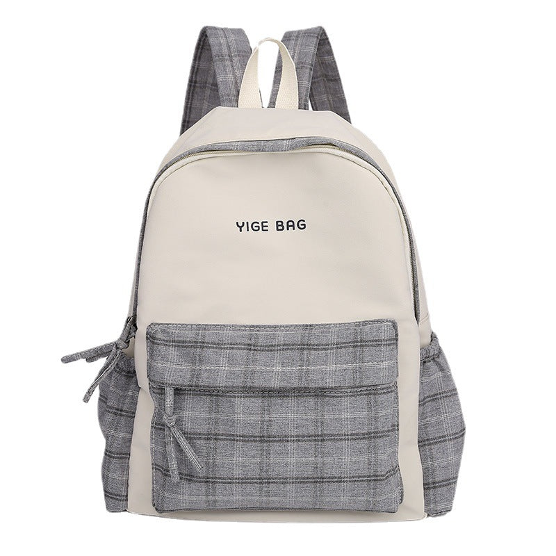 Casual Plaid Pattern Backpack LoungeYard — product view 1