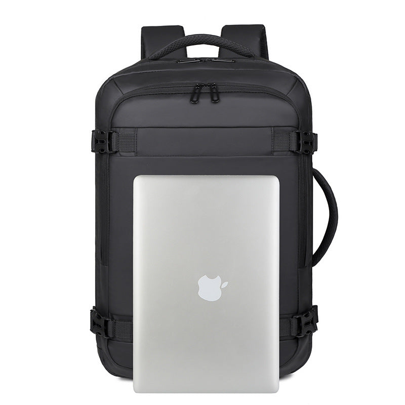 Multifunctional backpack with expandable storage and ergonomic shoulder straps LoungeYard — product view 2