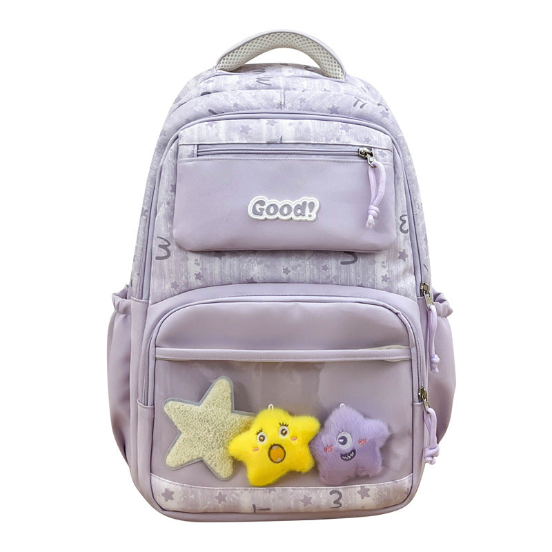 Children's Starry Print School Backpack LoungeYard — product view 3