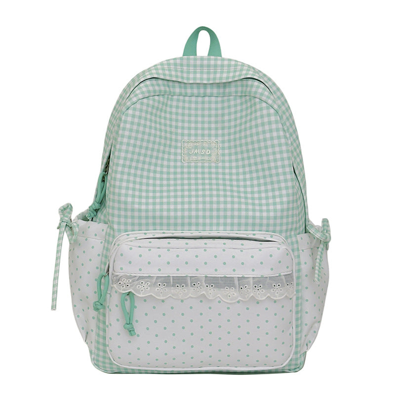 Stylish Gingham Pattern Backpack LoungeYard — product view 2