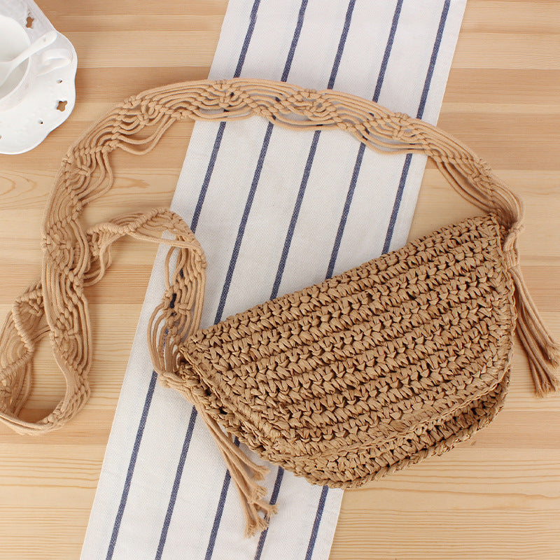 Braided Shoulder Bag in Creative Macrame Design LoungeYard — product view 5