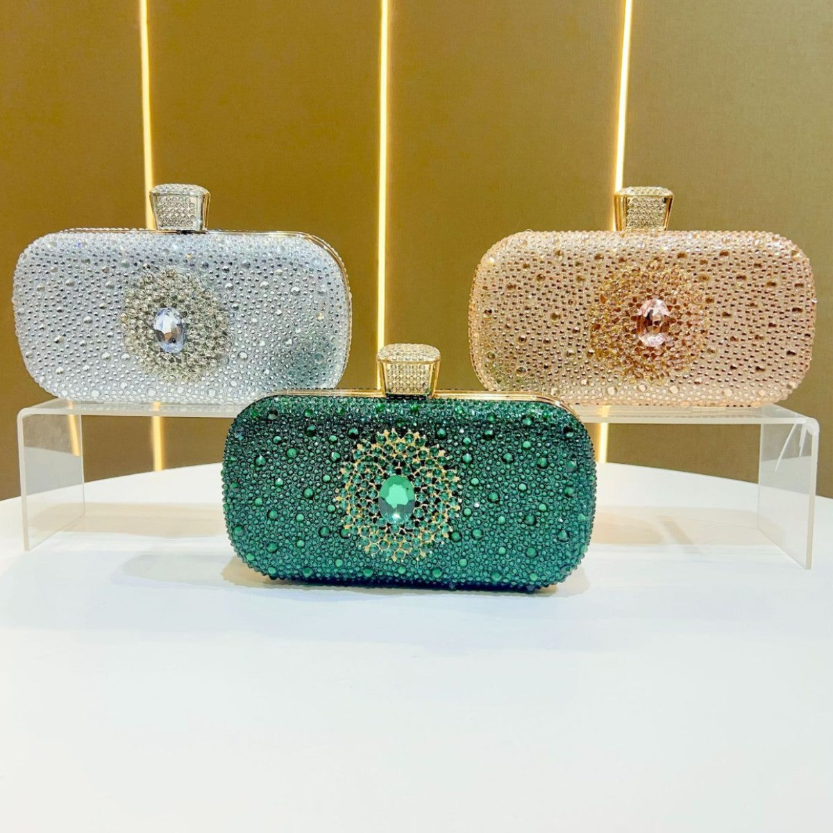 Decorative Gem-Studded Evening Clutch — product view 4