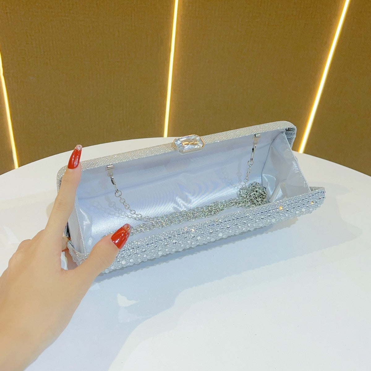 Rhinestone-Embellished Clutch — product view 3