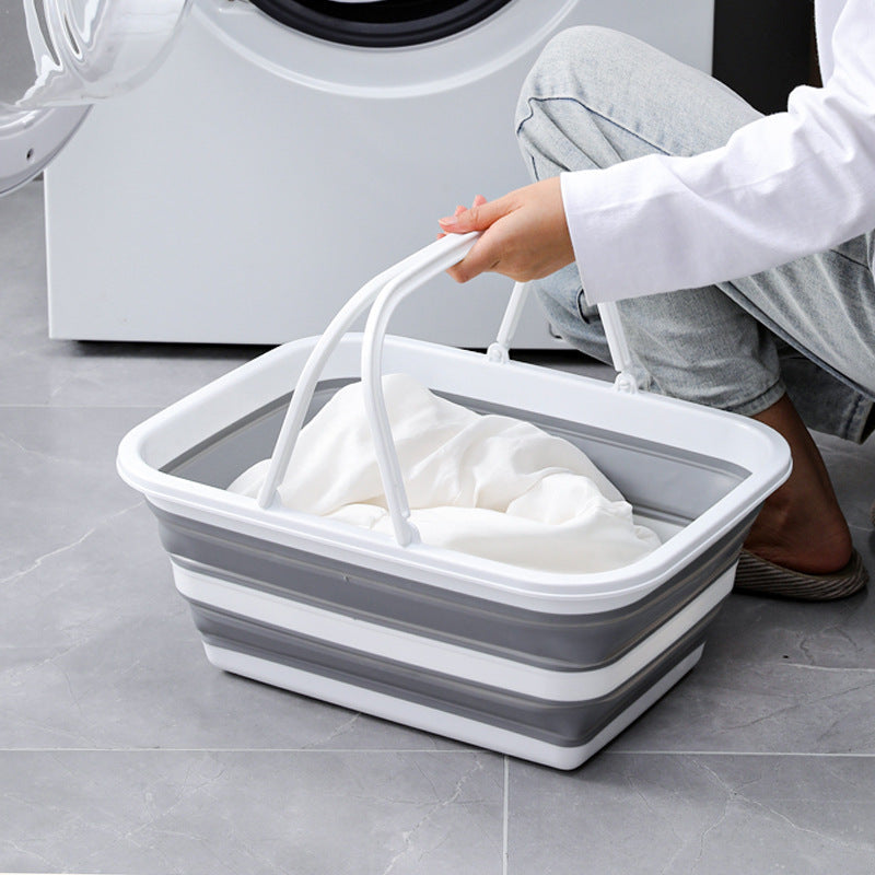 Collapsible folding shopping basket with sturdy plastic structure — product view 1