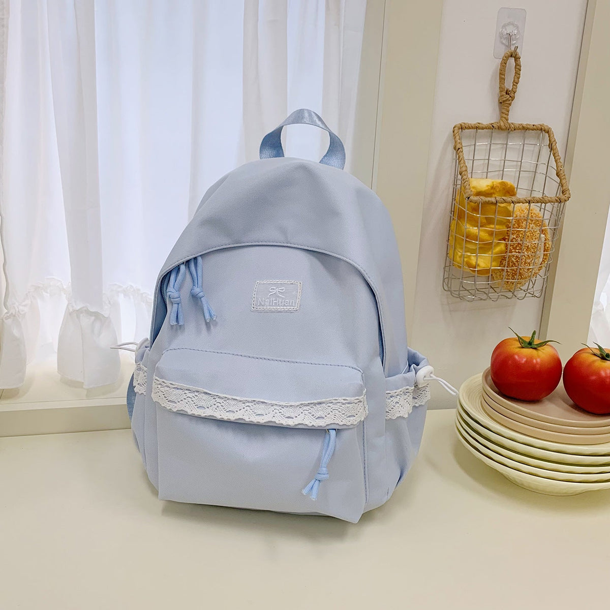 Elegant Lace-Trimmed Daily Backpack LoungeYard — product view 7