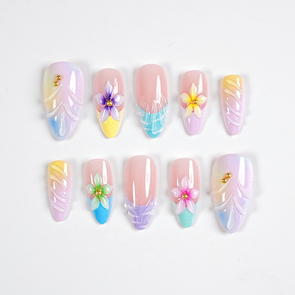 Premium Floral Press-On Nail Art Kit — product view 3