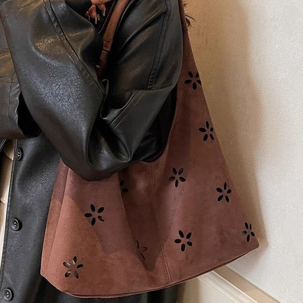 Floral Cut-Out Slouchy Tote LoungeYard — product view 4
