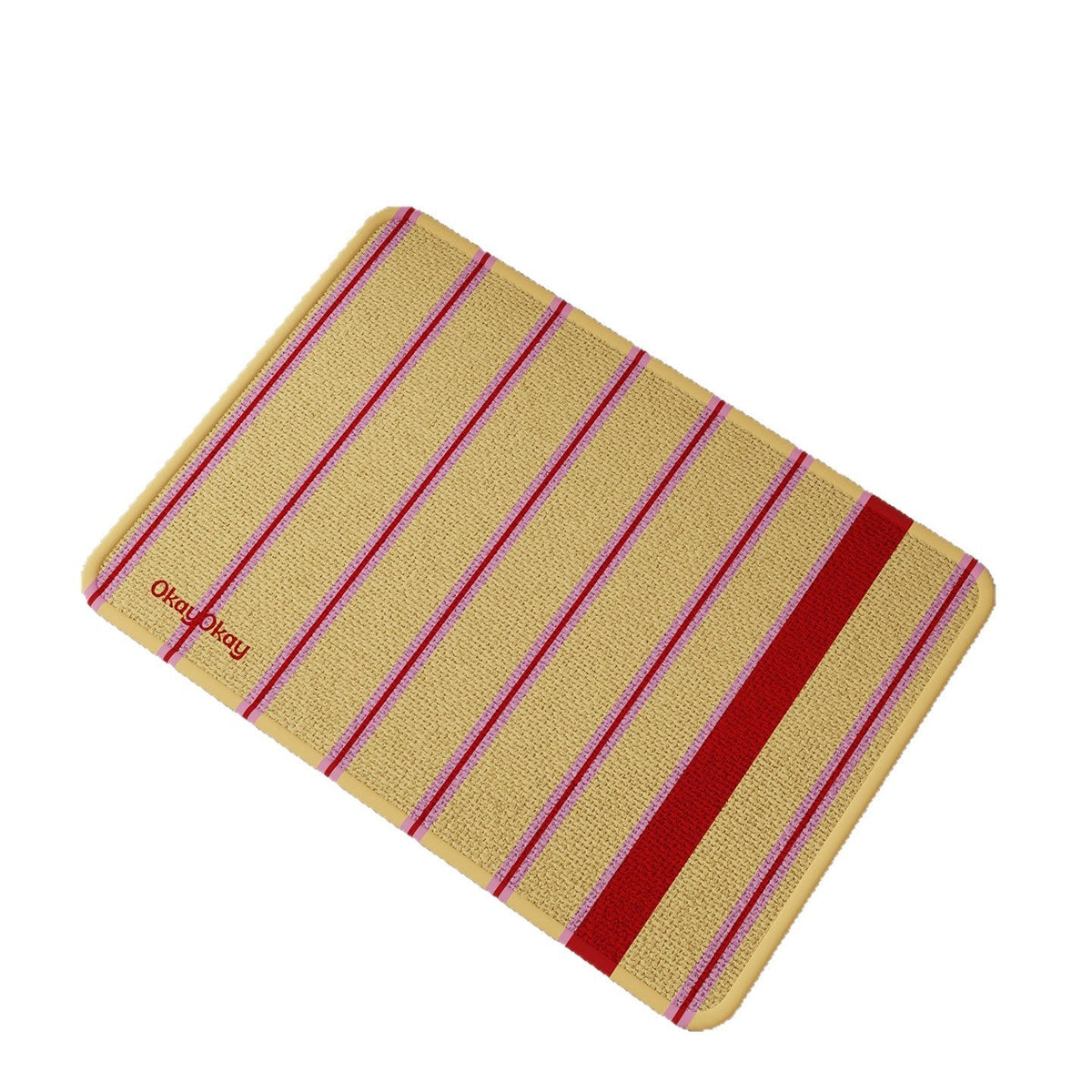 Striped Reversible Microfiber Memory-Foam Entrance and Bath Mat — product view 5