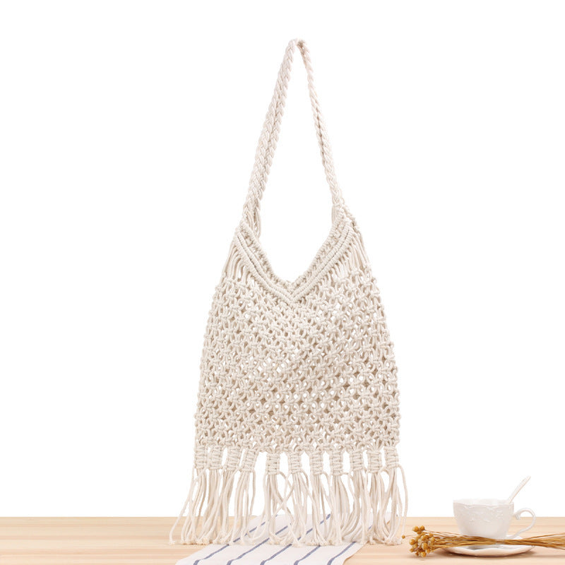 Versatile Macrame Tote Bag LoungeYard — product view 2