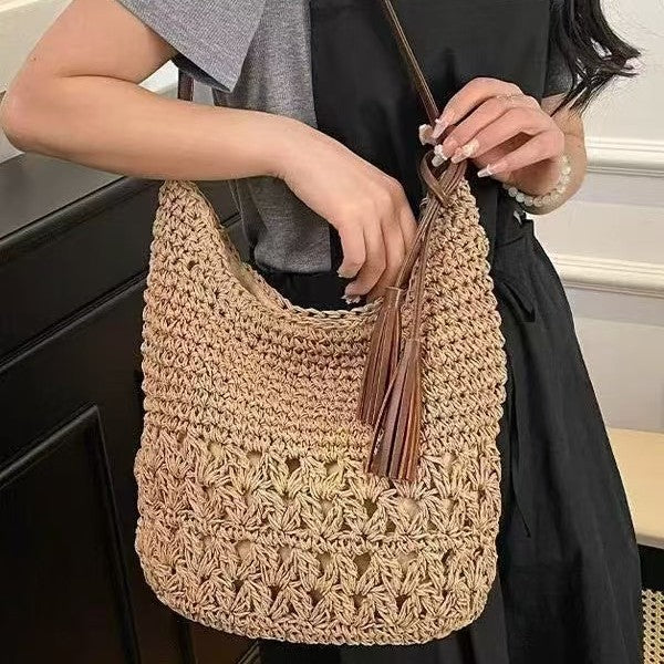 Macrame Crossbody Bag with Tassel Details LoungeYard — product view 3
