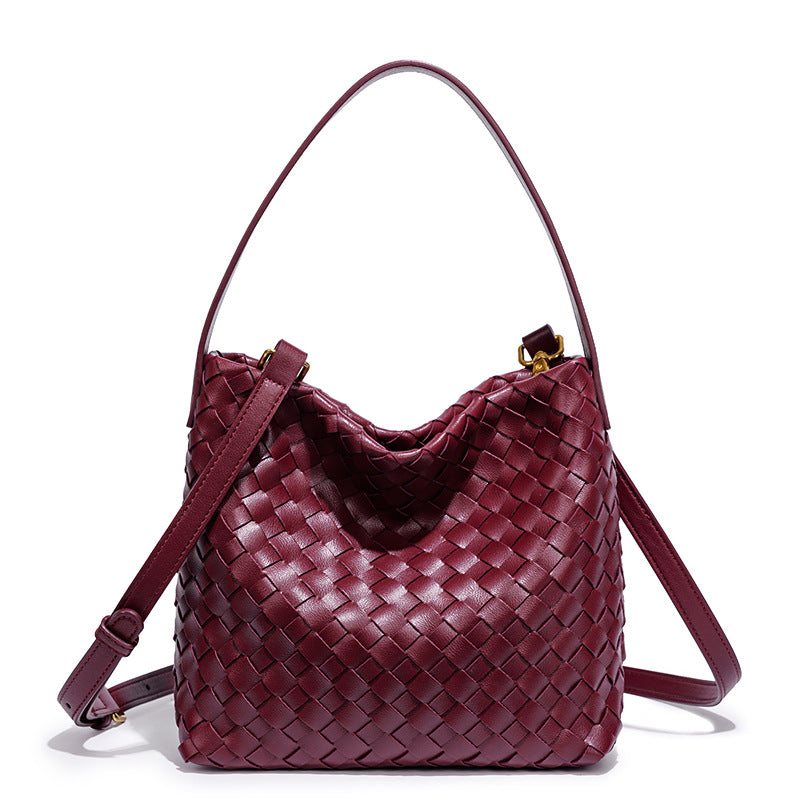 Elegant Woven Leather Shoulder Bag LoungeYard — product view 5