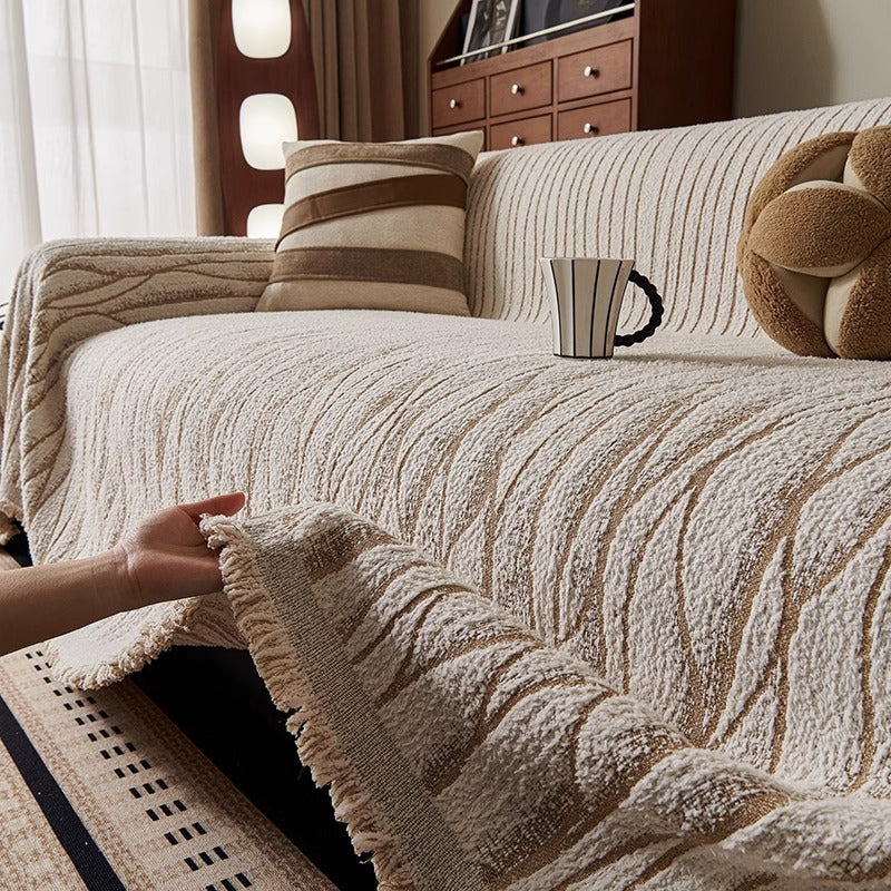 Textured Woven Sofa Throw Cover — product view 2