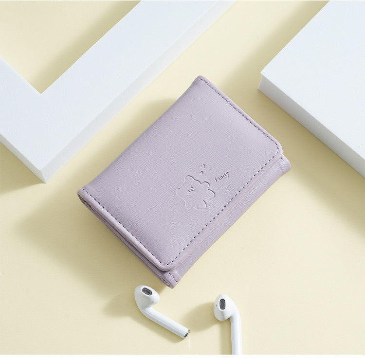 Cute Leather Tri-Fold Wallet LoungeYard — product view 6