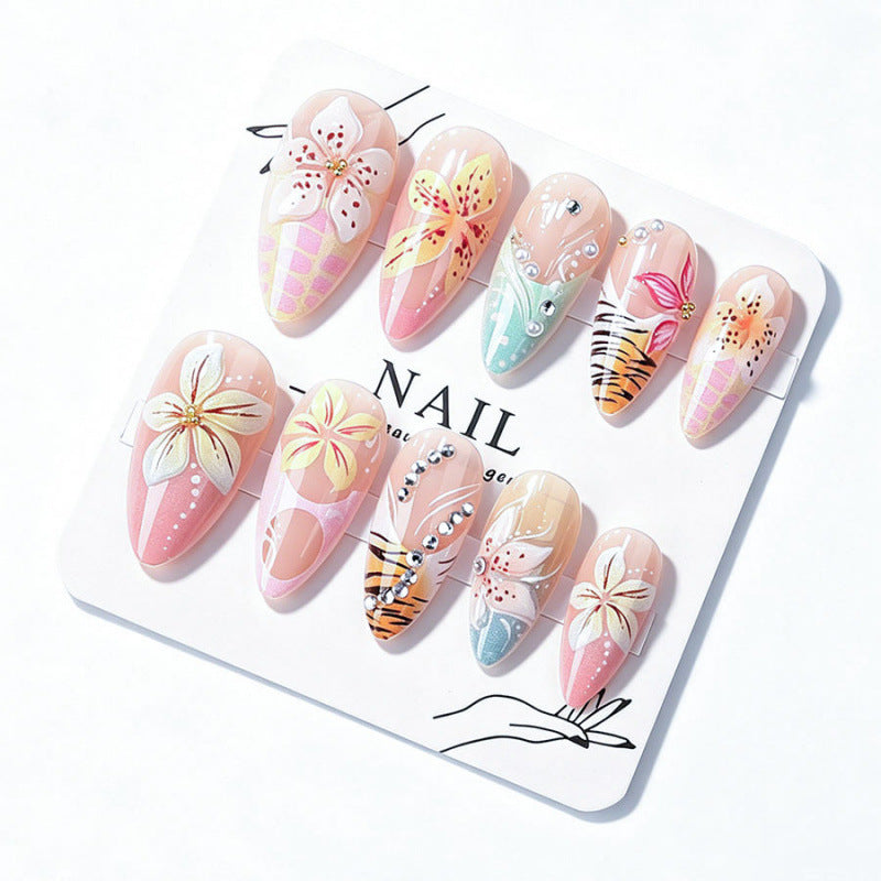 Artistic Floral Press-On Nail Set 1790736443 — product view 2