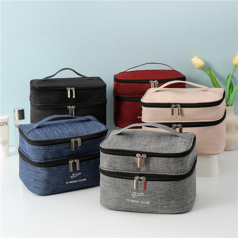 Dual-Layer Travel Cosmetic Organizer LoungeYard — product view 1