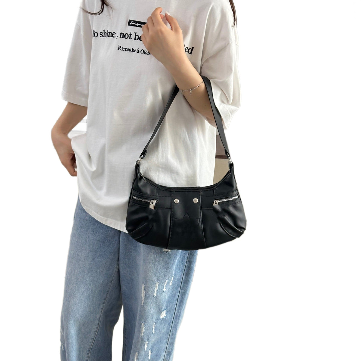 Elegant shoulder bag with multifunctional compartments LoungeYard — product view 5