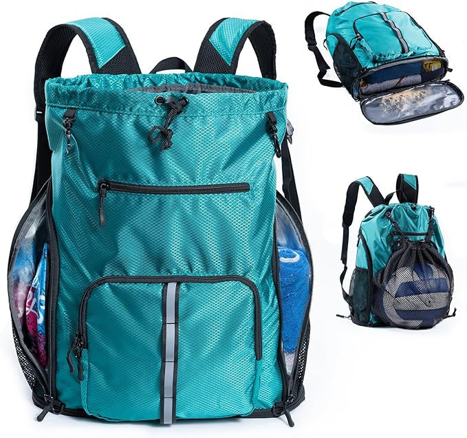 Multifunctional leisure backpack with special compartments for towels and sports accessories LoungeYard — product view 3