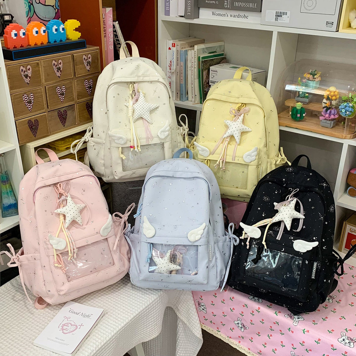 Cute Illustrated Design Backpack LoungeYard — product view 4