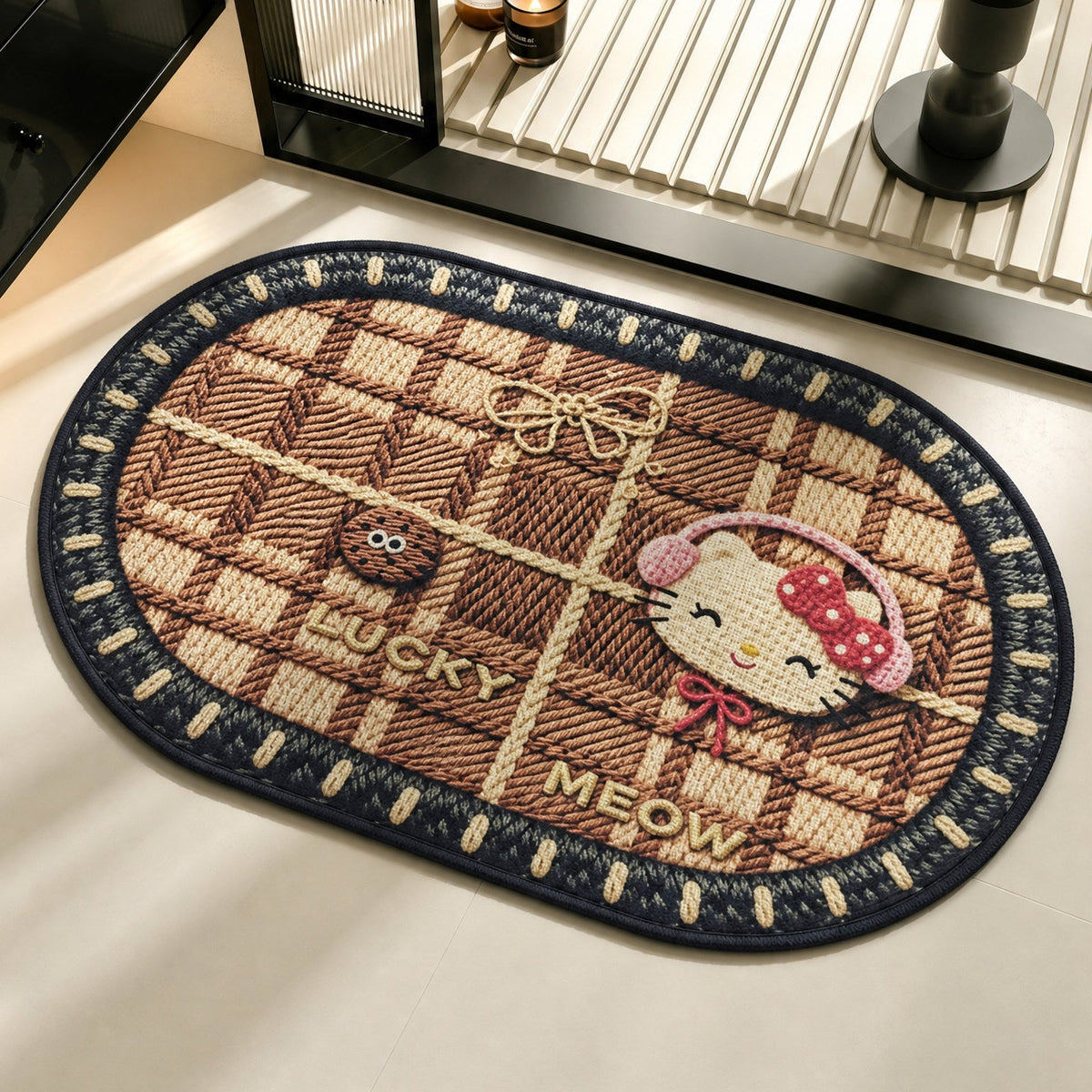 Cute Cartoon Dog-Themed Bath Mat — product view 3