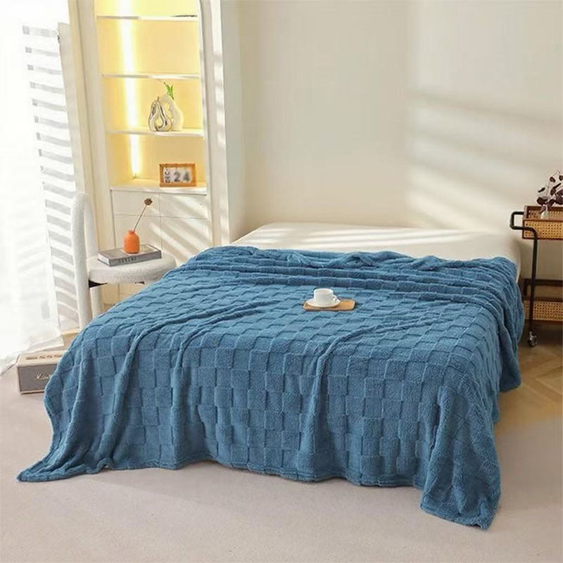 Women Plush Bedspread with Textured Design LoungeYard — product view 7