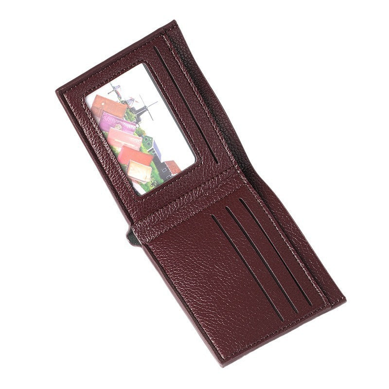 Slim Pebbled Leather Bifold Wallet with RFID Blocking LoungeYard — product view 3