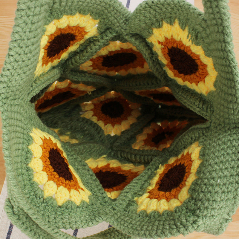 Creative crochet handbag with unique sunflower pattern LoungeYard — product view 3