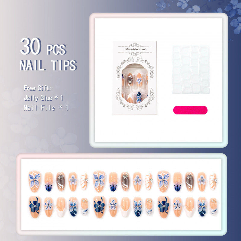 Artistic Floral Acrylic Press-On Nail Set — product view 4