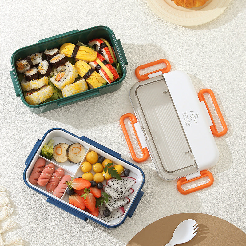 Multi-Compartment Lunch Box with Built-In Utensil Set — product view 3