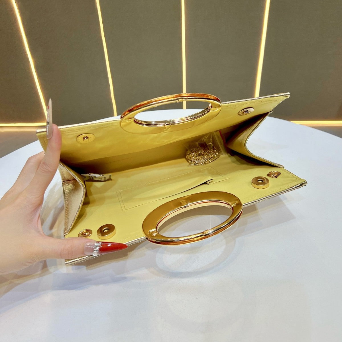Statement Metallic Evening Clutch — product view 3