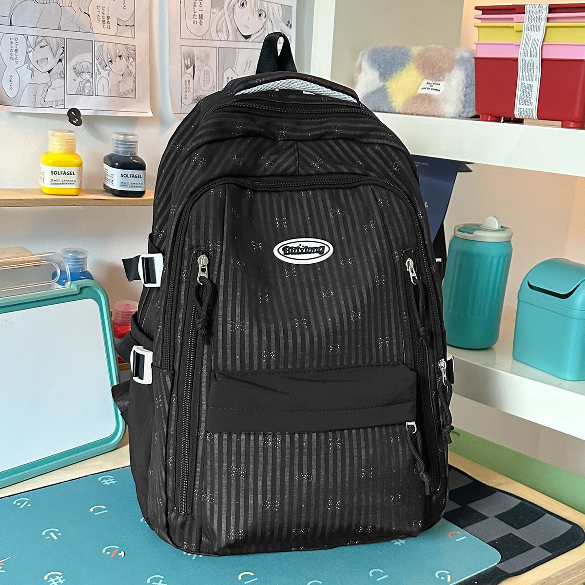 Stylish Striped Backpack LoungeYard — product view 6