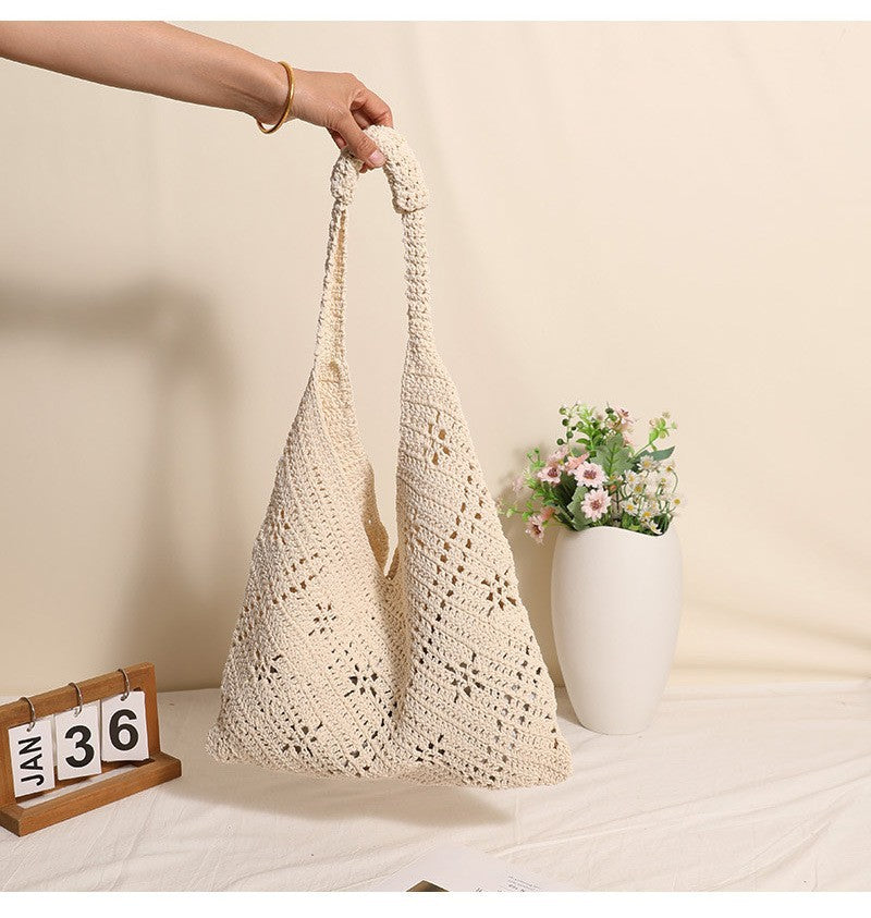 Hand-knotted Tote Bag in V-Design LoungeYard — product view 7