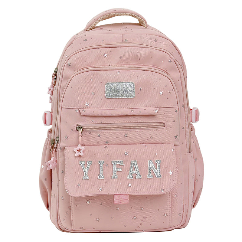 Fun Star-Embellished School Backpack LoungeYard — product view 5
