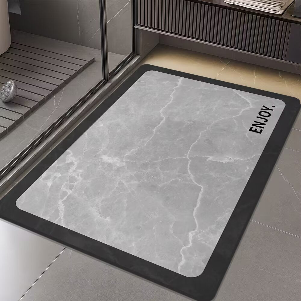 Stylish Marble Pattern Bath Mat — product view 1