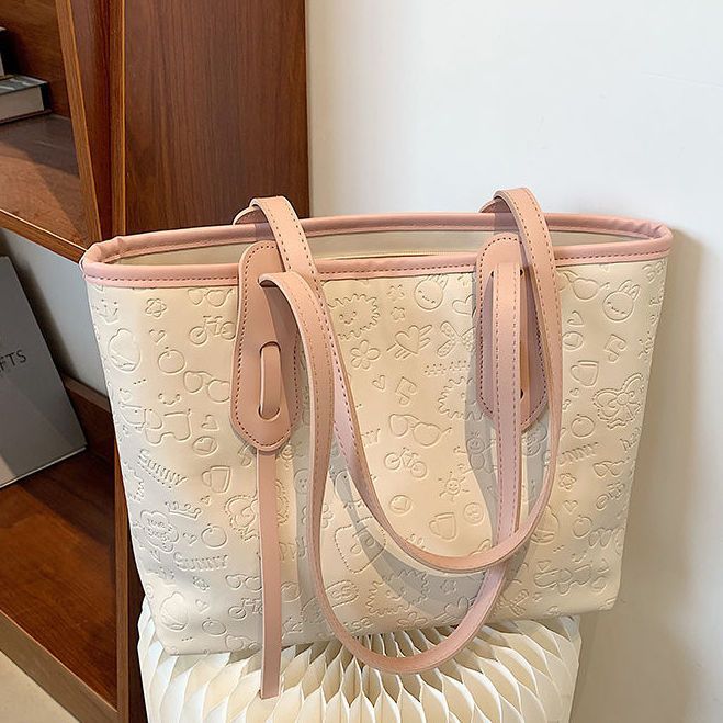 Embossed Graphic Design Tote Bag LoungeYard — product view 7