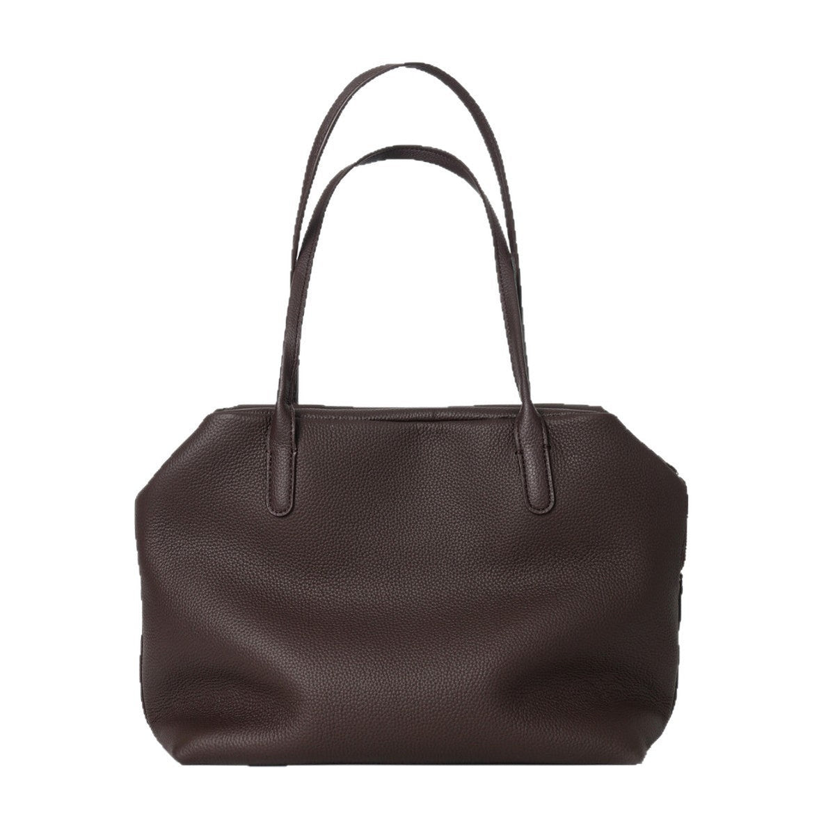 Pebbled Leather City Tote with Extended Shoulder Handles — product view 5