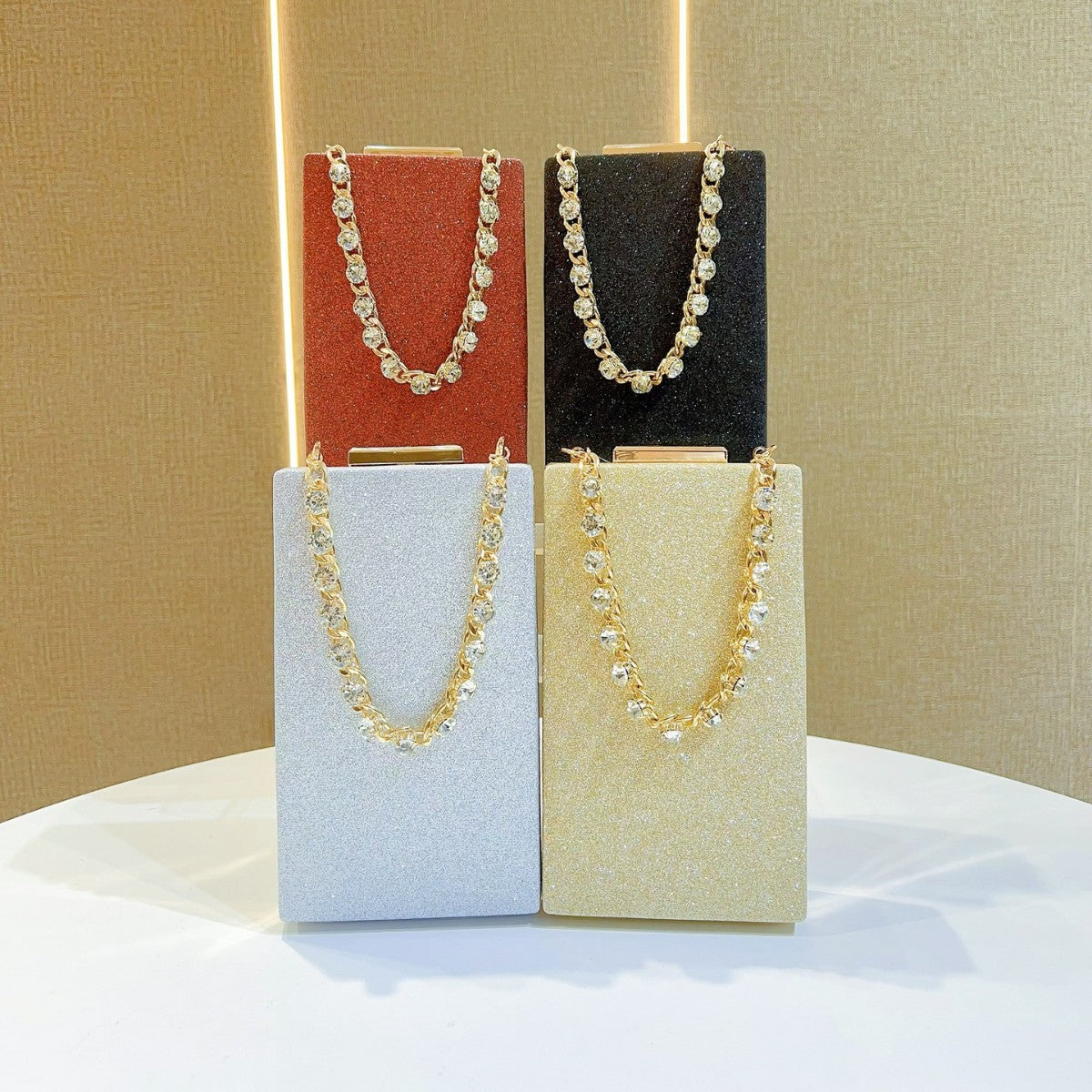 Elegant Crystal-Accented Evening Clutch — product view 4