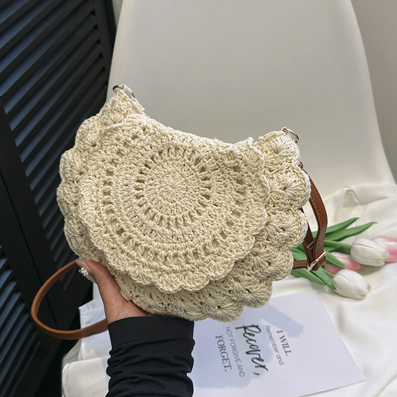 Handmade shoulder bag with floral patterns LoungeYard — product view 2
