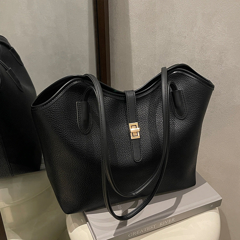 Elegant Textured Leather Tote Bag — product view 3