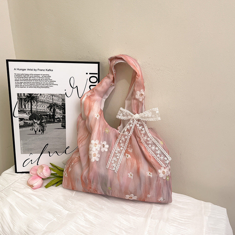 Elegant Floral Printed Shoulder Tote Bag LoungeYard — product view 1