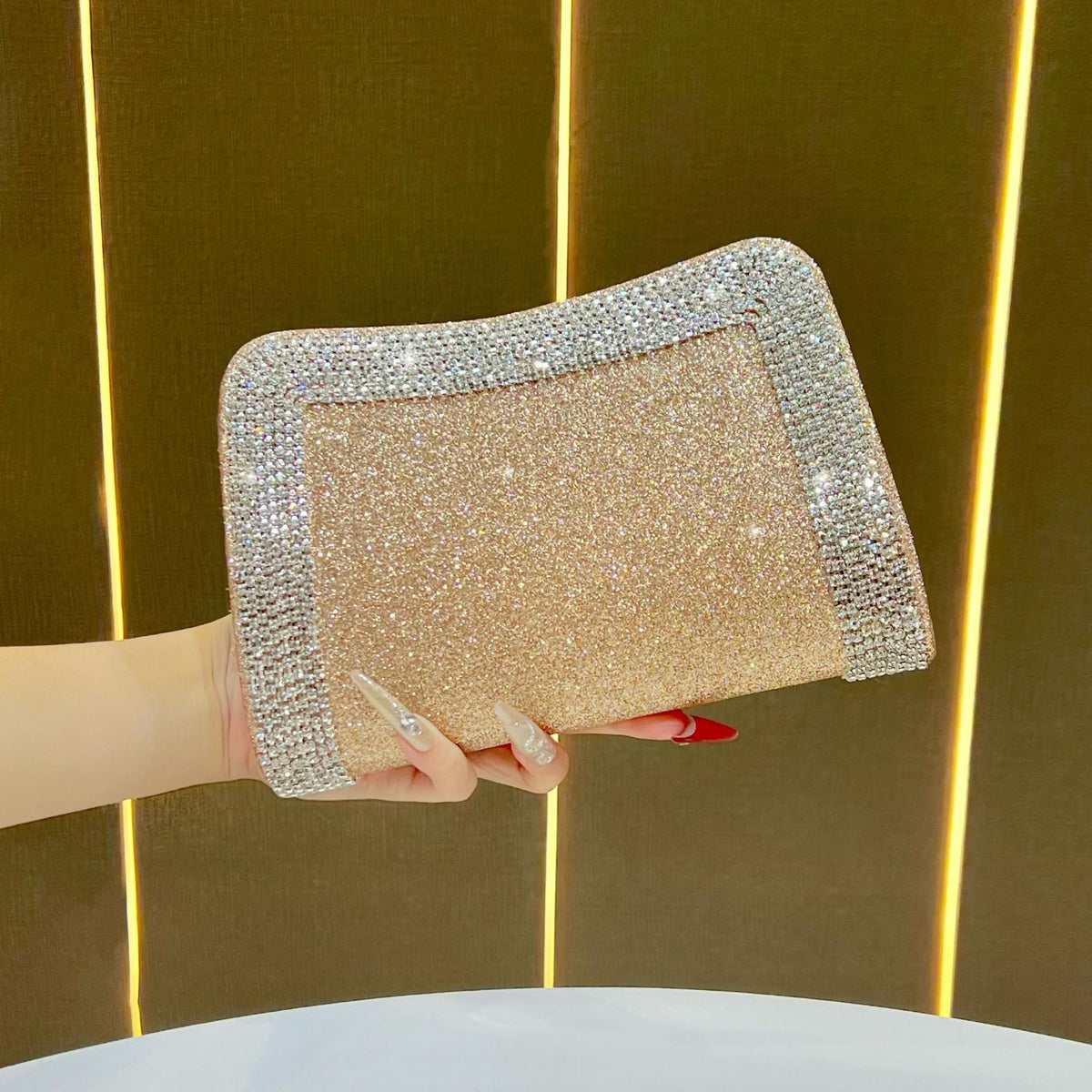 Sparkling Crystal-Trim Clutch — product view 6